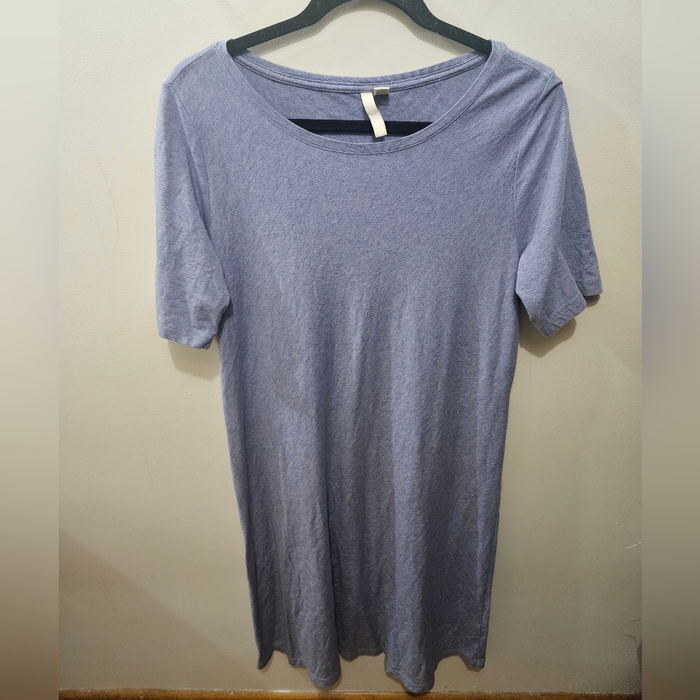 Pure J Jill Blue Pima Cotton Modal Midi Soft Stretch Casual Tshirt Dress Medium
